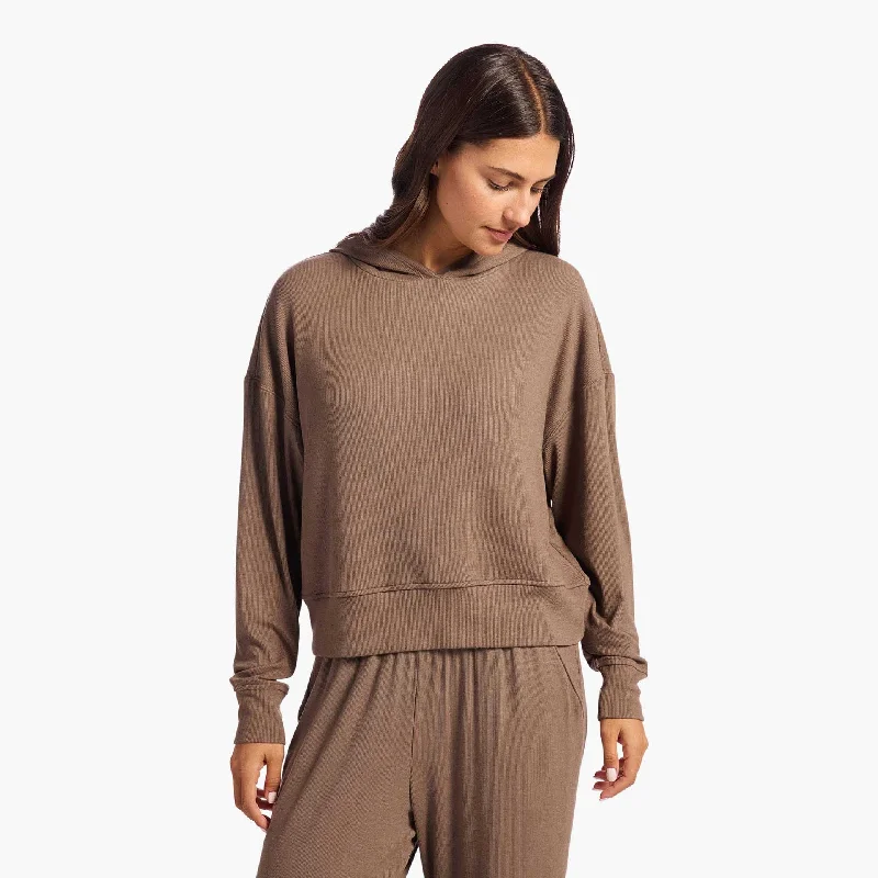 Slinky Rib Hoodie | Mocha