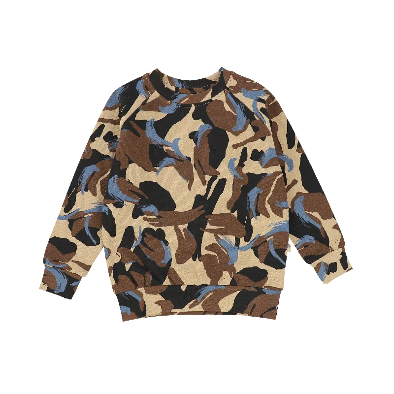 Soft Gallery Camel Multicolor Brush Stroke Print Sweatshirt [Final Sale]