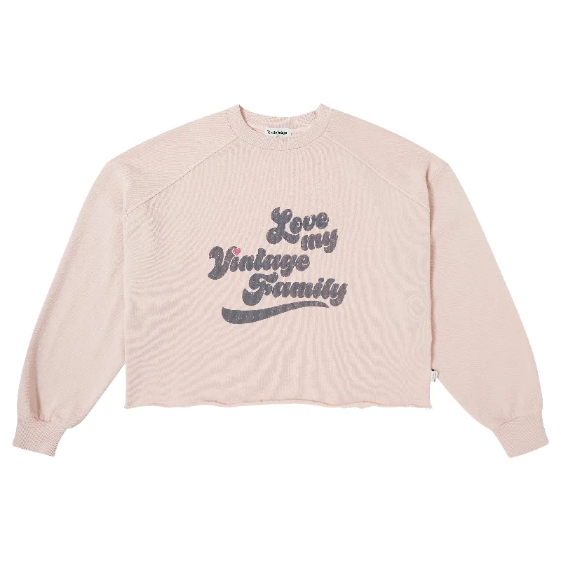 TOCOTO VINTAGE PINK 'LOVE MY VINTAGE FAMILY' SWEATSHIRT [FINAL SALE]