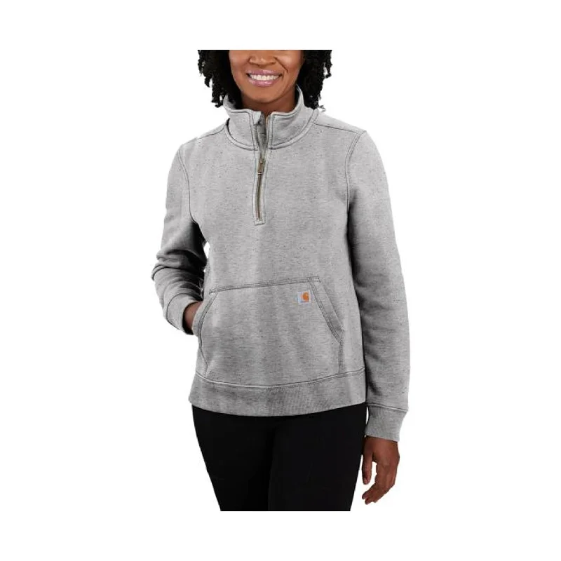 Carhartt Women's Relaxed Fit Midweight Quarter Zip Sweatshirt - Asphalt Heather