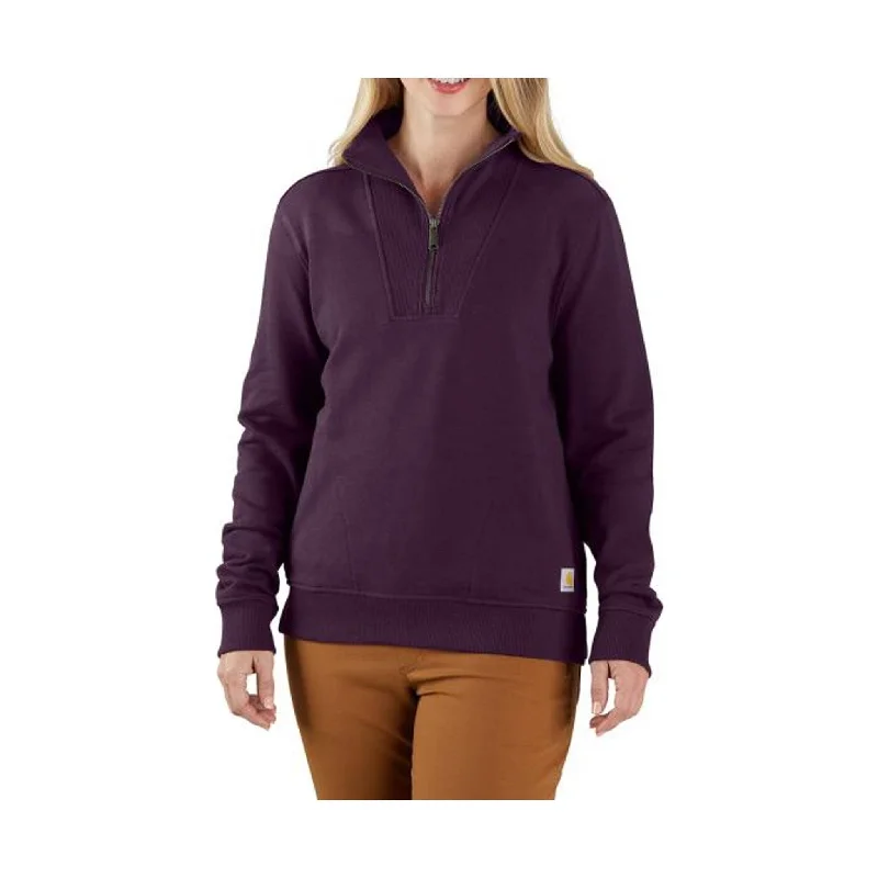 Carhartt Women's Tencel Fabric 1/2 Zip Sweatshirt - Eggplant